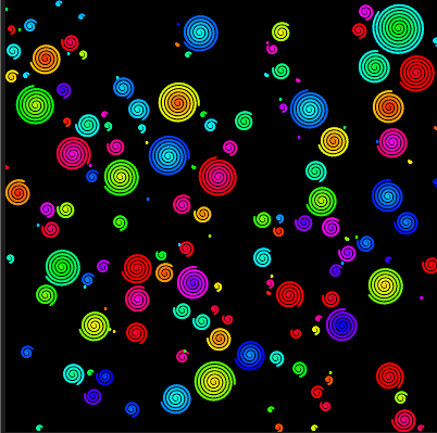 Espirais empacotadas coloridas